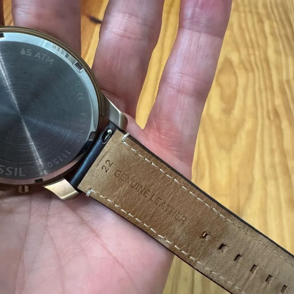 Fossil Men's Brown Leather Band Analog Water-Resistant Dress Watch FS-5107